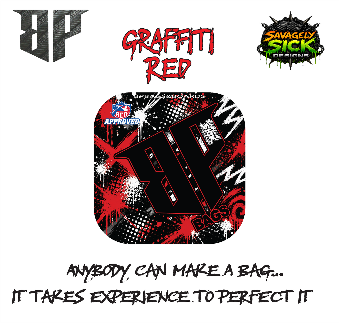 BP Multiple Bag Models "Graffiti" Design - ACO Pro Stamped Cornhole Bags - Set of 4 Bags