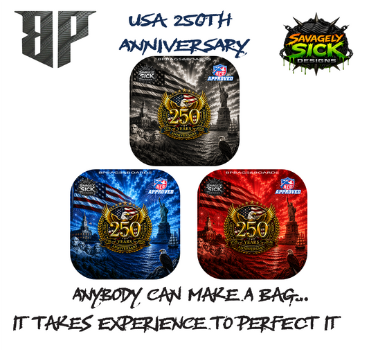 BP Multiple Bag Models "USA 250th" Design - ACO Pro Stamped Cornhole Bags - Set of 4 Bags